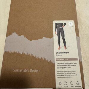 Houdini Womens Desoli Baselayer Tight Merino Wool Size Medium Color Gray/Green